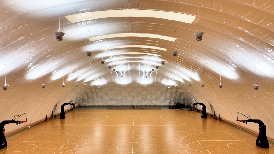 Basketball Hall of Ningbo University of Technology Air Dome Sports Center built by Broadwell Air Dome